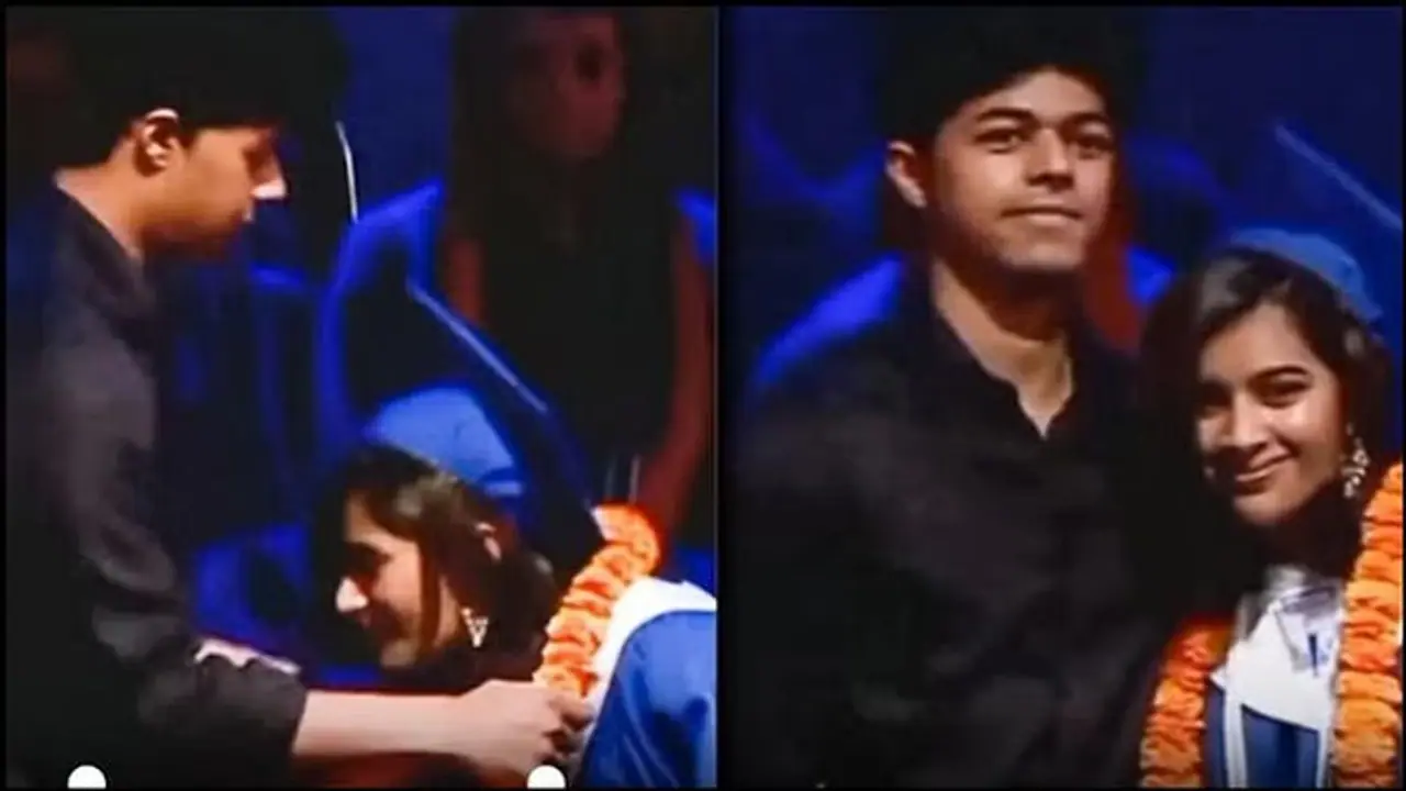 பள்ளியில் பட்டம் வாங்கிய விஜய் மகள் திவ்யா! மாலை அணிவித்து வாழ்த்து தெரிவித்த குட்டி தளபதி சஞ்சய்! வீடியோ பள்ளியில் பட்டம் வாங்கிய விஜய் மகள் திவ்யா! மாலை அணிவித்து வாழ்த்து தெரிவித்த குட்டி தளபதி சஞ்சய்! வீடியோ