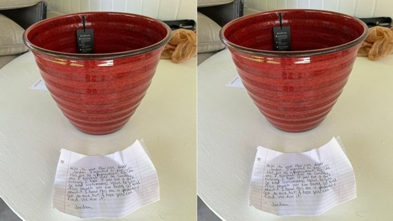 కస్టమర్ పూల కుండీని పగలగొట్టి.. డెలివరీ బాయ్ చేసిన పనికి నెటిజన్లు ఫిదా.. ట్వీట్ వైరల్.. కస్టమర్ పూల కుండీని పగలగొట్టి.. డెలివరీ బాయ్ చేసిన పనికి నెటిజన్లు ఫిదా.. ట్వీట్ వైరల్..