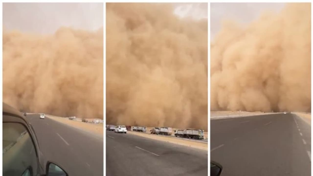 മമ്മി ചിത്രങ്ങളിലെ കാഴ്ച പോലെ....; കെയ്റോ നഗരത്തെ മൂടി പൊടിക്കാറ്റ്; കണ്ണ് തള്ളി നെറ്റിസണ്‍സ് 