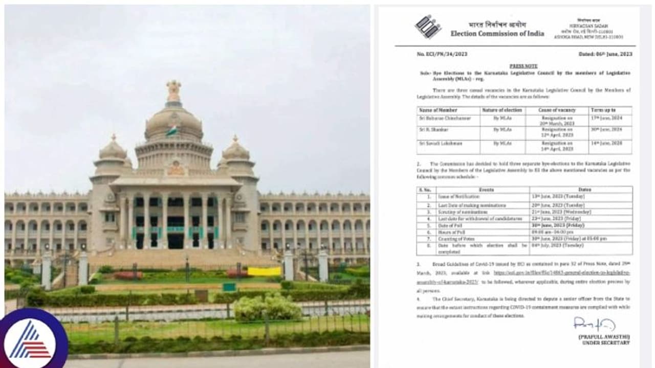 ರಾಜ್ಯದ ವಿಧಾನಪರಿಷತ್ ಸ್ಥಾನಗಳಿಗೆ ಚುನಾವಣೆ ಘೋಷಣೆ: ಜೂ.30 ಮತದಾನ ರಾಜ್ಯದ ವಿಧಾನಪರಿಷತ್ ಸ್ಥಾನಗಳಿಗೆ ಚುನಾವಣೆ ಘೋಷಣೆ: ಜೂ.30 ಮತದಾನ