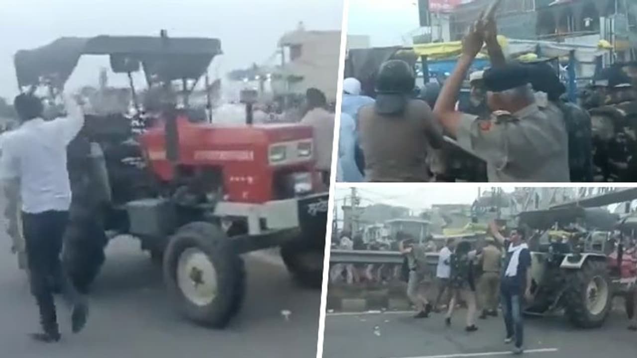 Police lathi charge protesting farmers as they block Delhi Chandigarh highway, Congress slams Haryana govt