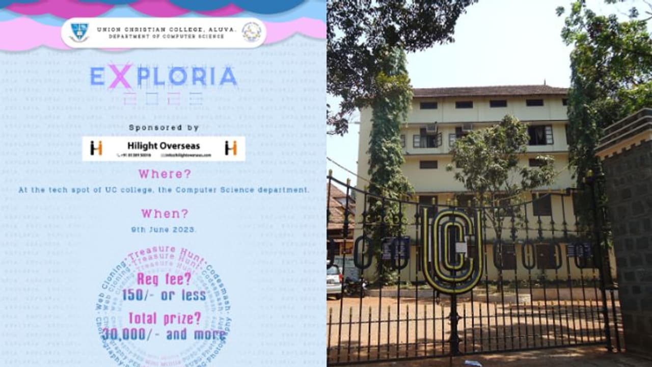 ആലുവ യുസി കോളേജിൽ ബിരുദ ബിരുദാനന്തര വിദ്യാർത്ഥികൾക്കായി ടെക് ഫെസ്റ്റ്; പ്ലസ് ടു വിജയികൾക്കും പങ്കെടുക്കാം ആലുവ യുസി കോളേജിൽ ബിരുദ ബിരുദാനന്തര വിദ്യാർത്ഥികൾക്കായി ടെക് ഫെസ്റ്റ്; പ്ലസ് ടു വിജയികൾക്കും പങ്കെടുക്കാം