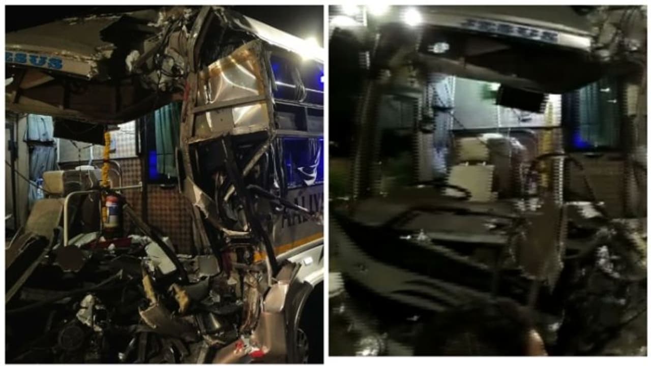 പാലക്കാട്ട് കണ്ടയ്നർ ലോറിക്ക് പിറകിൽ ബസിടിച്ചുകയറി അപകടം, നിരവധിപ്പേർക്ക് പരിക്ക് പാലക്കാട്ട് കണ്ടയ്നർ ലോറിക്ക് പിറകിൽ ബസിടിച്ചുകയറി അപകടം, നിരവധിപ്പേർക്ക് പരിക്ക്