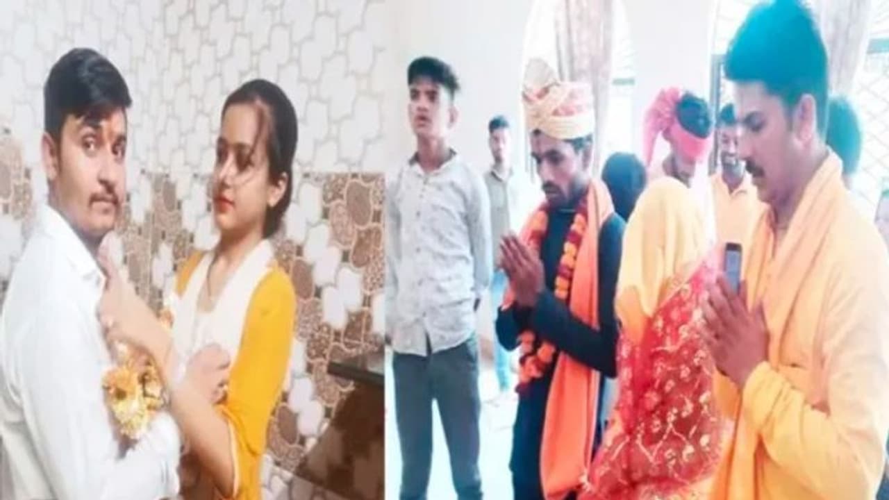 ದೇಗುಲದಲ್ಲಿ ಹಿಂದೂ ಯುವಕರ ವರಿಸಿದ ಮುಸ್ಲಿಂ ಯುವತಿಯರು