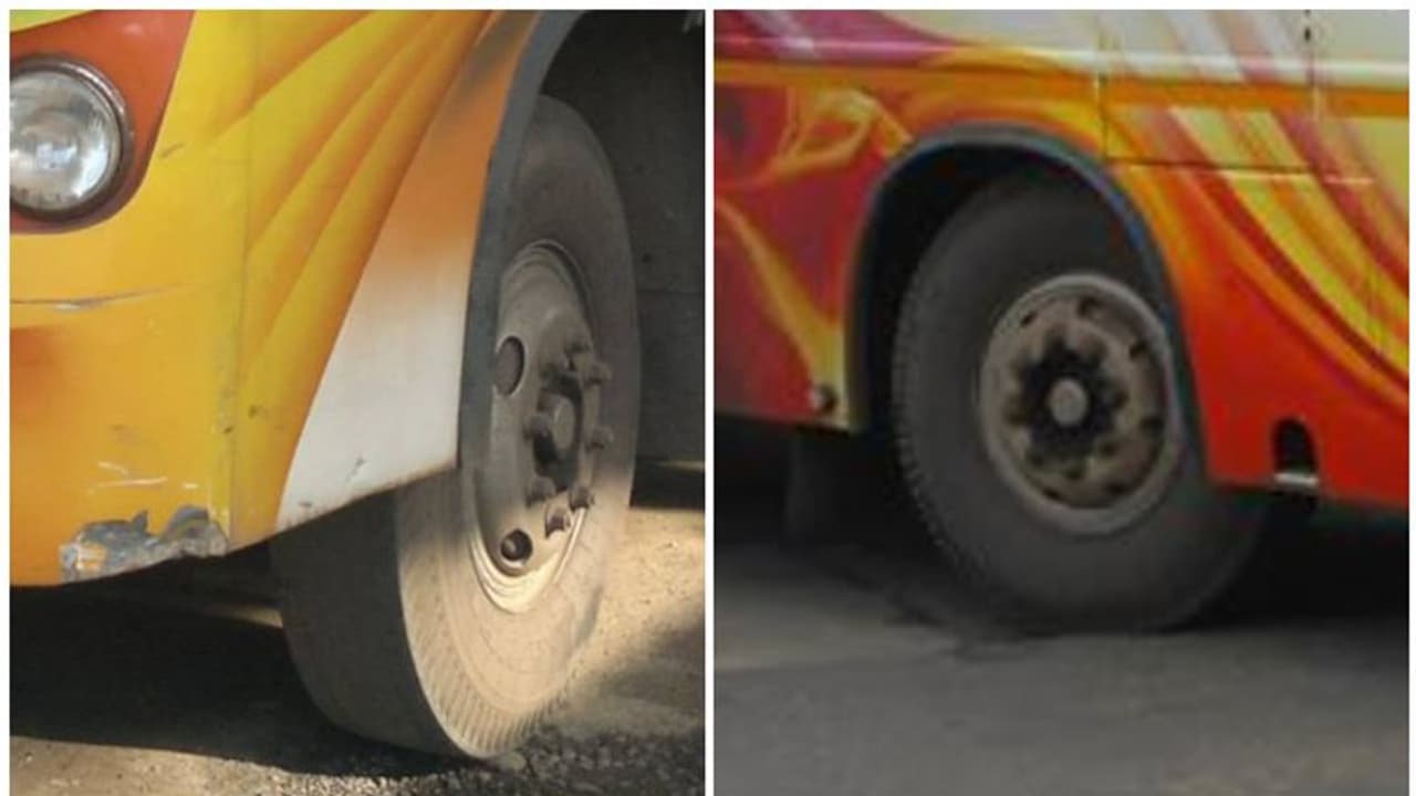 'ബസിന്റെ മുന്നിലെ ടയർ പൊട്ടിയാൽ എല്ലാം കഴിഞ്ഞു'; മുന്നറിയിപ്പിന് മുന്നിൽ കണ്ണടച്ചില്ല, അന്വേഷണത്തിന് ഉത്തരവ് 'ബസിന്റെ മുന്നിലെ ടയർ പൊട്ടിയാൽ എല്ലാം കഴിഞ്ഞു'; മുന്നറിയിപ്പിന് മുന്നിൽ കണ്ണടച്ചില്ല, അന്വേഷണത്തിന് ഉത്തരവ്