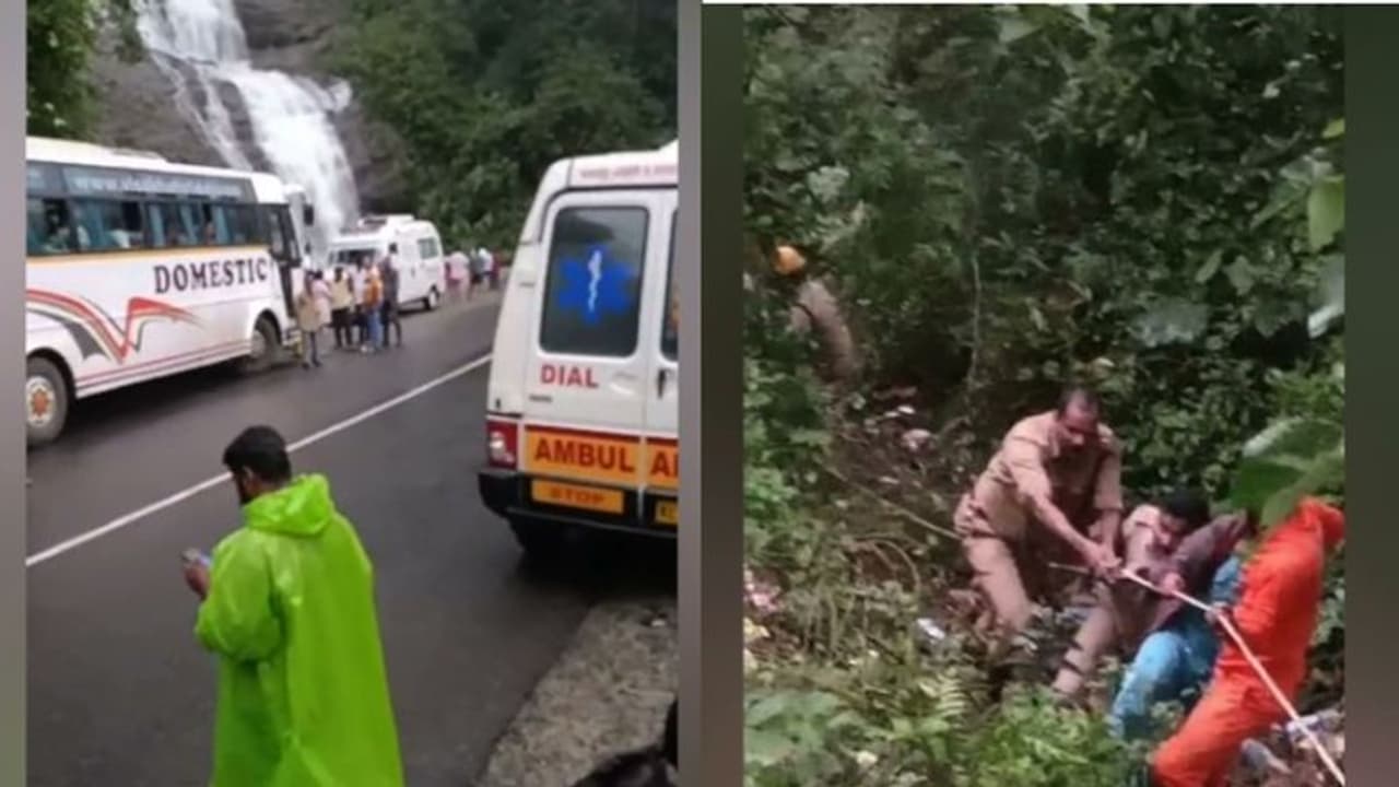 വിമാനത്താവളത്തിൽ നിന്ന് മടങ്ങിയ നാലംഗ സംഘം സഞ്ചരിച്ച കാർ ചീയപ്പാറയിൽ കൊക്കയിലേക്ക് മറിഞ്ഞു വിമാനത്താവളത്തിൽ നിന്ന് മടങ്ങിയ നാലംഗ സംഘം സഞ്ചരിച്ച കാർ ചീയപ്പാറയിൽ കൊക്കയിലേക്ക് മറിഞ്ഞു