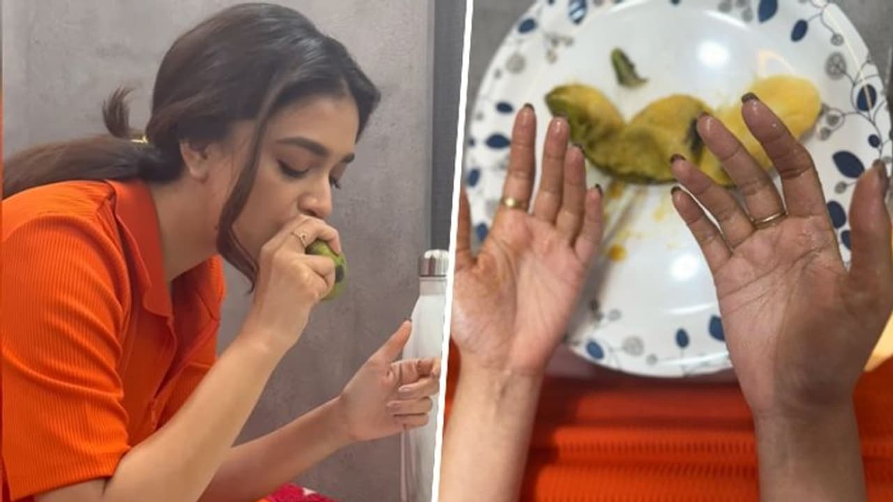 Mango season: Keerthy Suresh shows how to enjoy your favourite fruit Mango season: Keerthy Suresh shows how to enjoy your favourite fruit