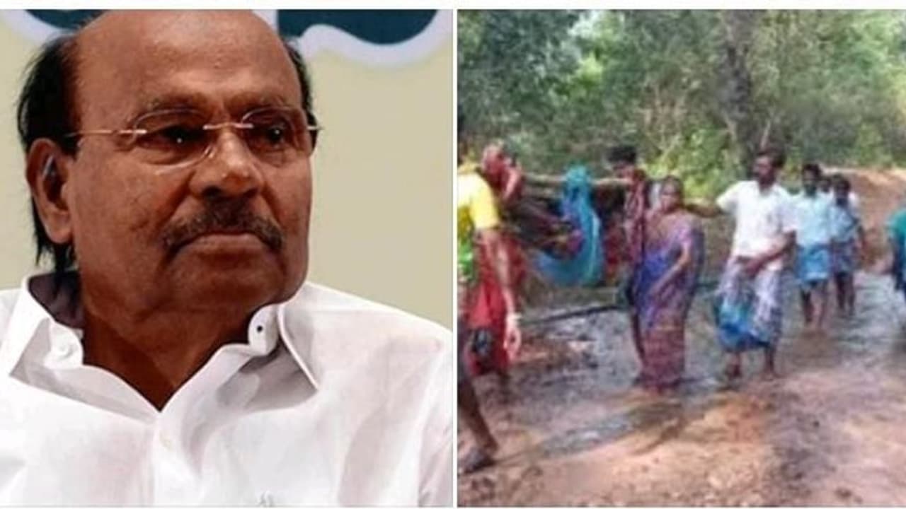 சாலை வசதி இல்லாததால் இளம் பெண்ணின் உடலை பல கி.மீ மரக்கட்டையில் கட்டி சுமந்து சென்ற அவலம் ராமதாஸ் வேதனை சாலை வசதி இல்லாததால் இளம் பெண்ணின் உடலை பல கி.மீ மரக்கட்டையில் கட்டி சுமந்து சென்ற அவலம் ராமதாஸ் வேதனை