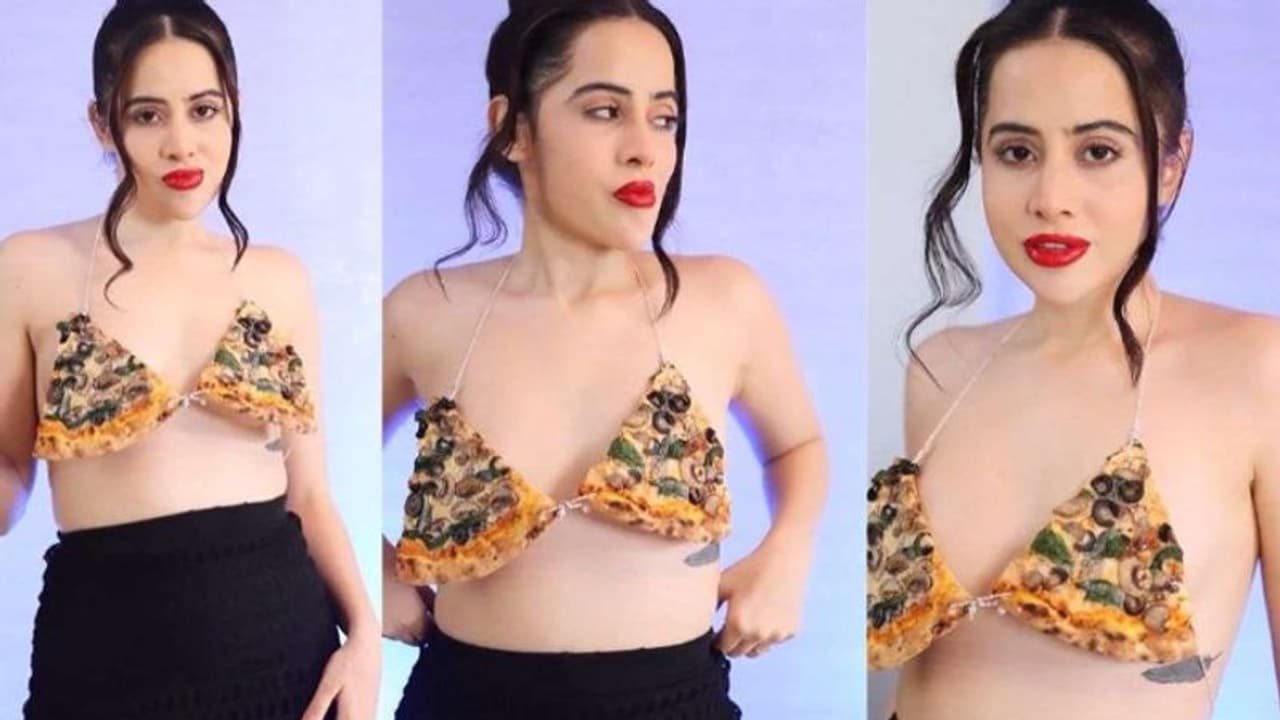 പിസ സ്ലൈസുകള്‍ കൊണ്ടുള്ള ബിക്കിനി ടോപ്പില്‍ ഉർഫി ജാവേദ്; ഭക്ഷണത്തെയെങ്കിലും വെറുതെ വിടണമെന്ന് സോഷ്യല്‍ മീഡിയ 