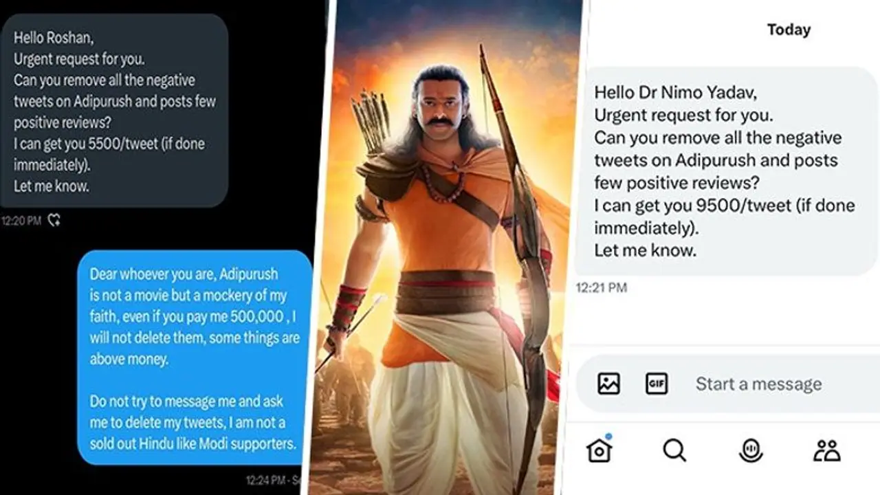 Adipurush makers 'bribing' social media users? Know details HERE Adipurush makers 'bribing' social media users? Know details HERE