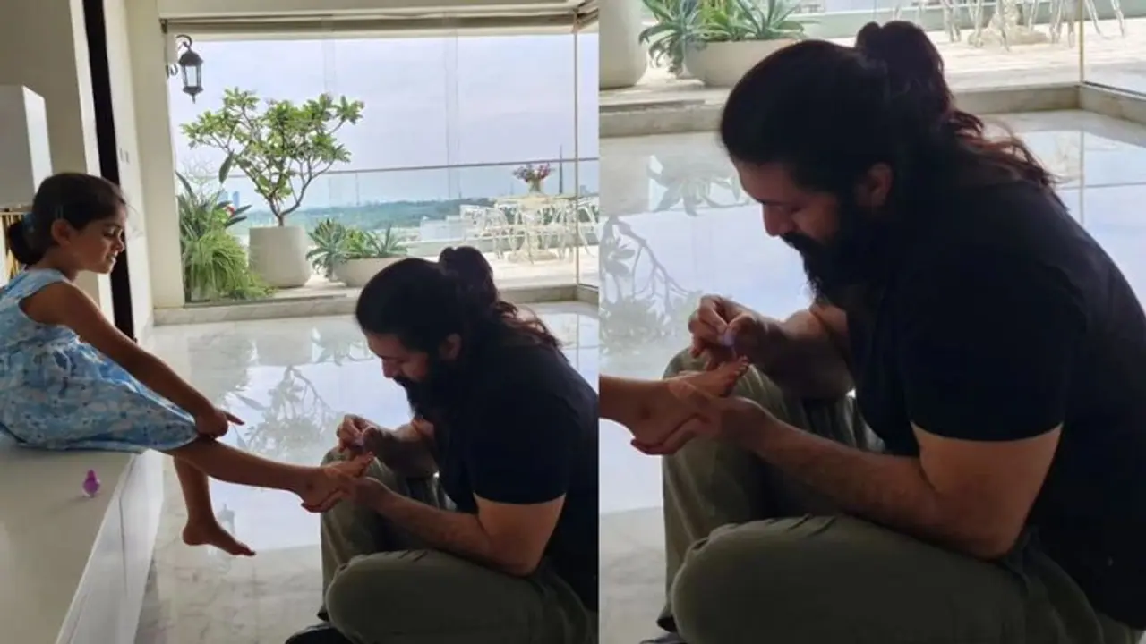 Father's Day 2023: Rocky Bhai aka Yash paints daughter Ayra's toenails