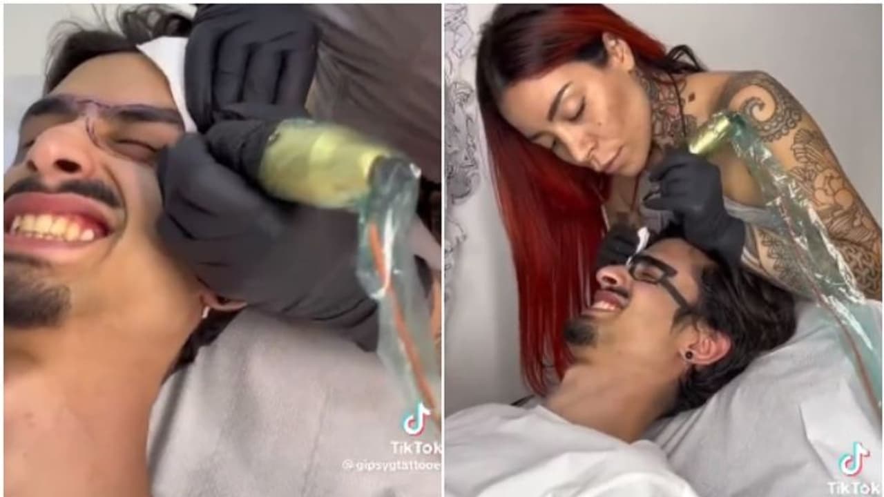 'വട്ടാണോടോ?'; മുഖത്ത് കണ്ണടയുടെ ഘടന ടാറ്റൂ ചെയ്ത യുവാവിന് രൂക്ഷമായ വിമര്‍ശനം വീഡിയോ