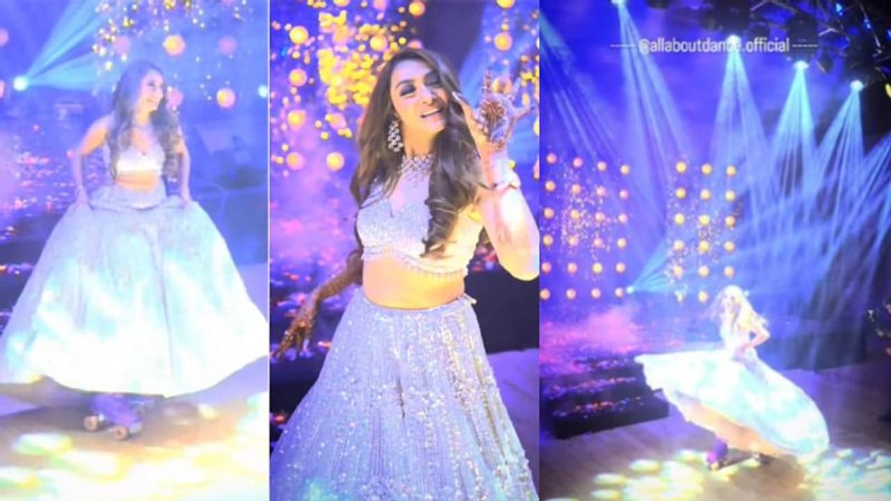 ഭാരമുള്ള ലഹങ്കയും റോളർ സ്കേറ്റും ധരിച്ച് ഡാൻസ്; വധുവിന്‍റെ വീഡിയോ വൈറല്‍