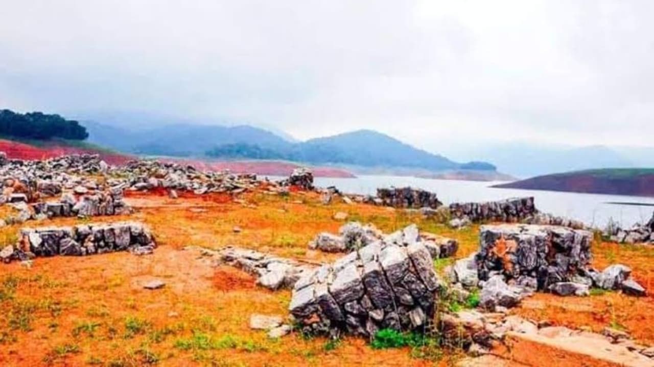 ഇടുക്കി ഡാമിലെ ജലനിരപ്പ് താഴ്ന്നു; 1974ല്‍ വെള്ളത്തില്‍ മറഞ്ഞ വൈരമണി ഗ്രാമം ദൃശ്യമായി