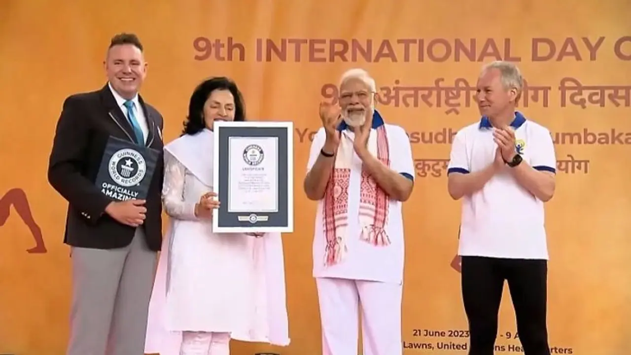 PM Modi's Yoga event at UN creates Guinness World Record; 135 nationalities take part | WATCH