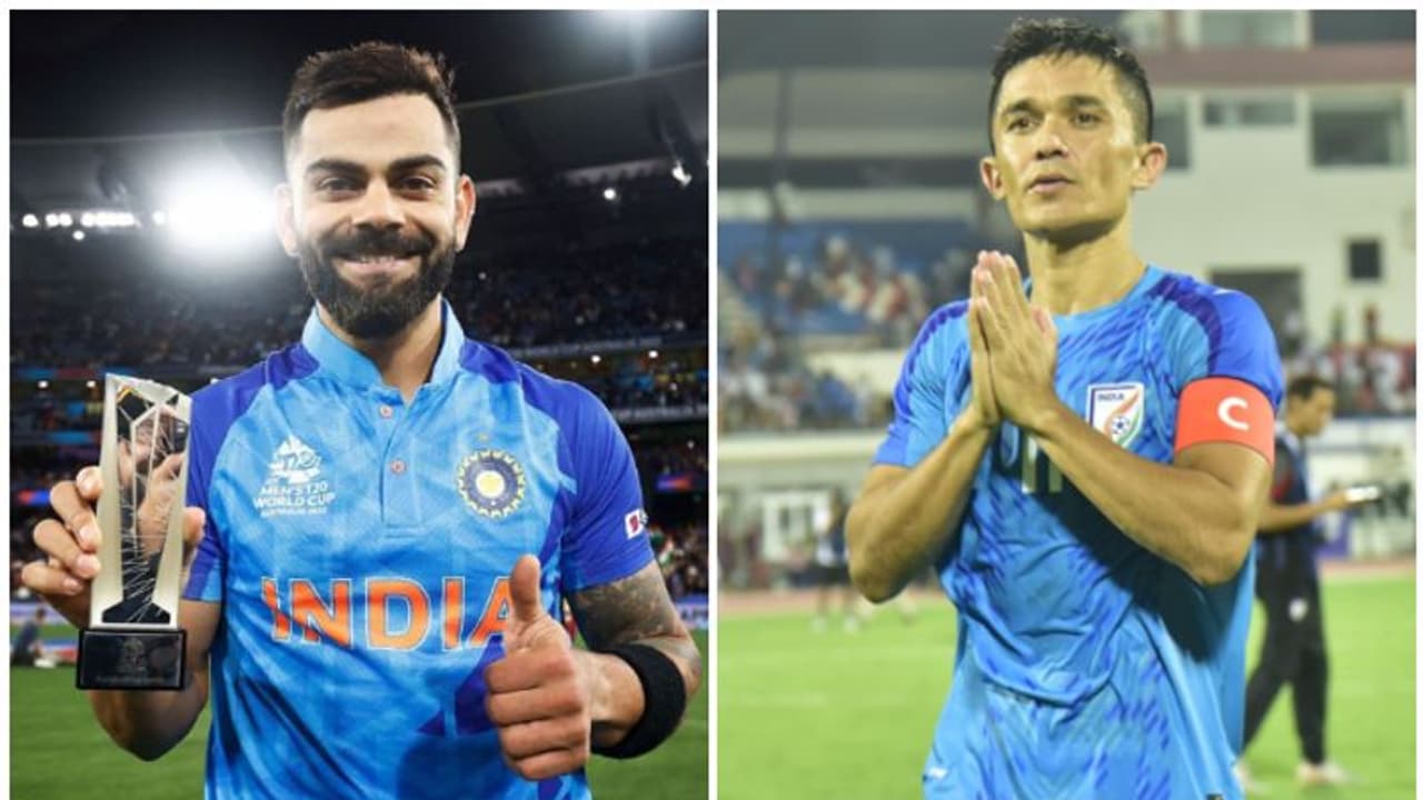 'ಸುನಿಲ್ ಚೆಟ್ರಿ ಭಾರತ ಫುಟ್ಬಾಲ್ ತಂಡದ ವಿರಾಟ್ ಕೊಹ್ಲಿ': ನೆಟ್ಟಿಗರ ಬಣ್ಣನೆ 'ಸುನಿಲ್ ಚೆಟ್ರಿ ಭಾರತ ಫುಟ್ಬಾಲ್ ತಂಡದ ವಿರಾಟ್ ಕೊಹ್ಲಿ': ನೆಟ್ಟಿಗರ ಬಣ್ಣನೆ