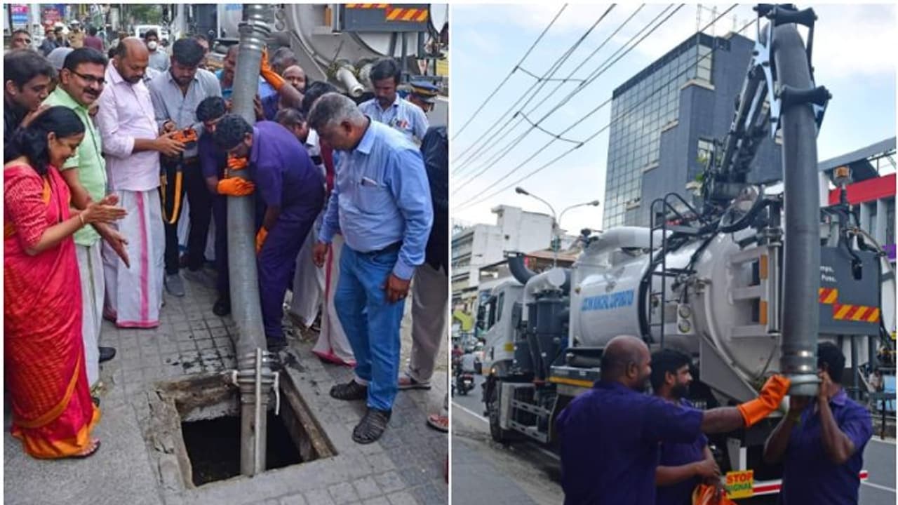 10,000 ലിറ്റർ സംഭരണശേഷി, രാത്രിയിൽ പ്രവർത്തനം; സക്ഷൻ കം ജെറ്റിങ്ങ് യന്ത്രത്തെ കുറിച്ച് വിശദീകരിച്ച് പി രാജീവ്