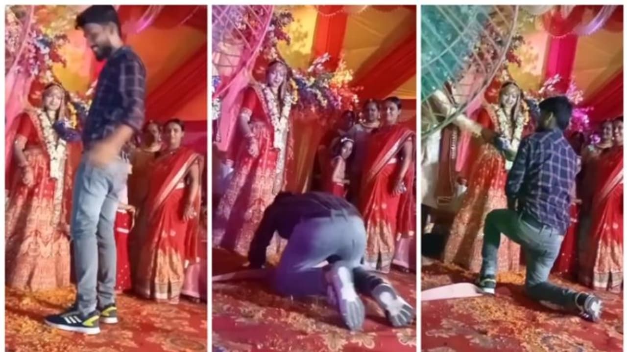 കാഴ്ചക്കാരെ ആകര്‍ഷിക്കാന്‍ വിവാഹവേദിയില്‍ കുട്ടിക്കരണം മറിഞ്ഞ് മൂക്കും കുത്തിവീണു; വീഡിയോ വൈറല്‍!