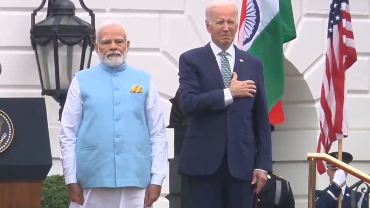 ಭಾರತದ ರಾಷ್ಟ್ರಗೀತೆ ವೇಳೆ ಎದೆಮೇಲೆ ಕೈ ಇರಿಸಿಕೊಂಡಿದ್ದ ಬೈಡೆನ್‌ ಫುಲ್‌ ಟ್ರೋಲ್‌!