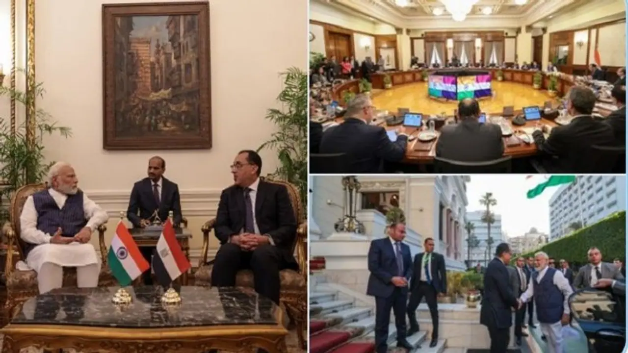ఈజిప్టు ప్రధాని, కేబినేట్ మంత్రులతో ప్రధాని మోడీ భేటీ.. వాణిజ్య సంబంధాలు, వ్యూహాత్మక భాగస్వామ్యంపై చర్చ.. ఈజిప్టు ప్రధాని, కేబినేట్ మంత్రులతో ప్రధాని మోడీ భేటీ.. వాణిజ్య సంబంధాలు, వ్యూహాత్మక భాగస్వామ్యంపై చర్చ..