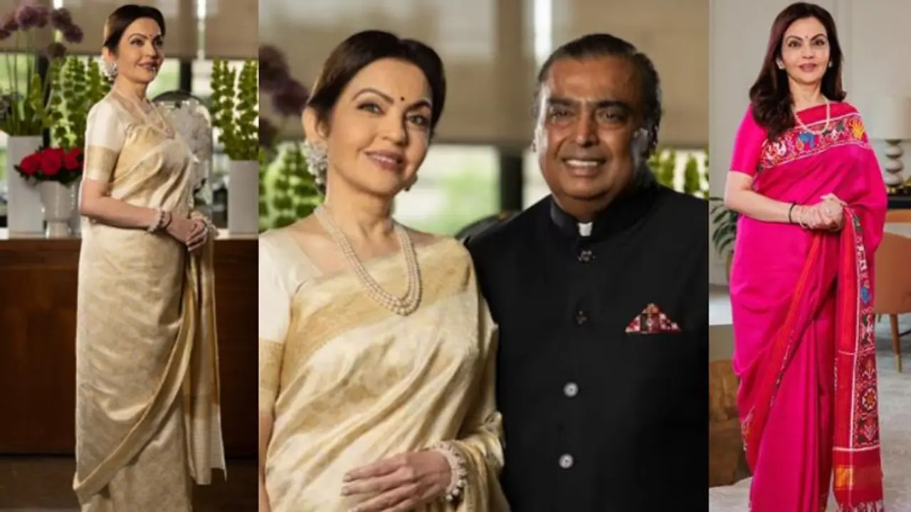 വൈറ്റ്ഹൗസിലെ വിരുന്നിന് ബനാറസി സിൽക് സാരിയില് തിളങ്ങി നിത അംബാനി വൈറ്റ്ഹൗസിലെ വിരുന്നിന് ബനാറസി സിൽക് സാരിയില് തിളങ്ങി നിത അംബാനി