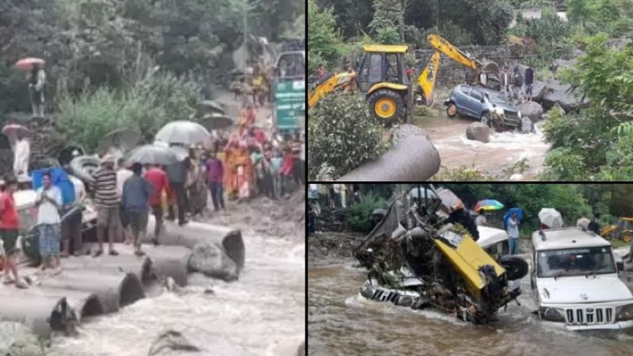 హిమాచల్ ప్రదేశ్ ను ముంచెత్తిన ఆకస్మిక వరదలు.. 15 కిలో మీటర్ల మేర ట్రాఫిక్ జామ్.. హిమాచల్ ప్రదేశ్ ను ముంచెత్తిన ఆకస్మిక వరదలు.. 15 కిలో మీటర్ల మేర ట్రాఫిక్ జామ్..