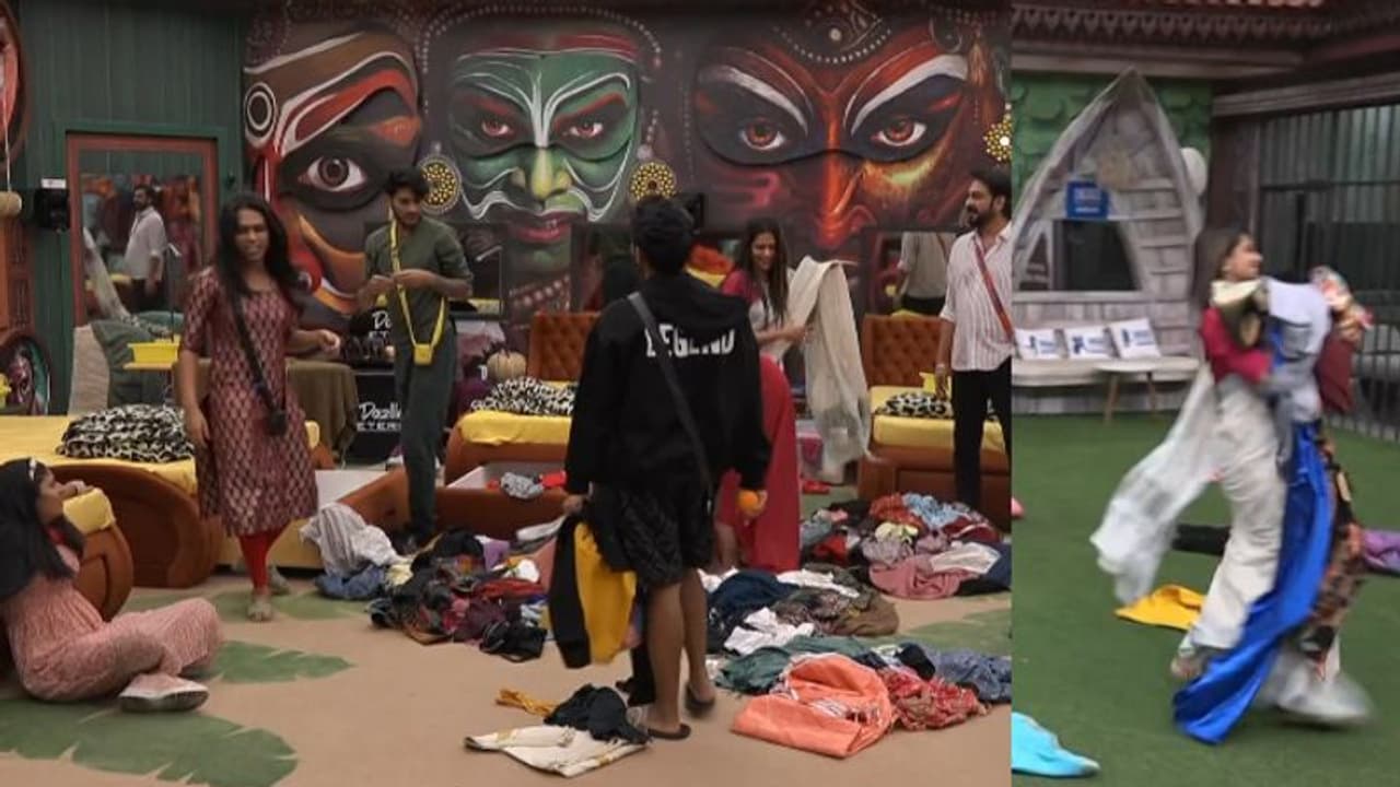 ബിഗ് ബോസില്‍ ശോഭ 'ആറാടുക'യാണ്, ഹൗസില്‍ മത്സരാര്‍ഥികളുടെ വസ്‍ത്രങ്ങള്‍ വലിച്ചെറിഞ്ഞു പ്രൊമൊ