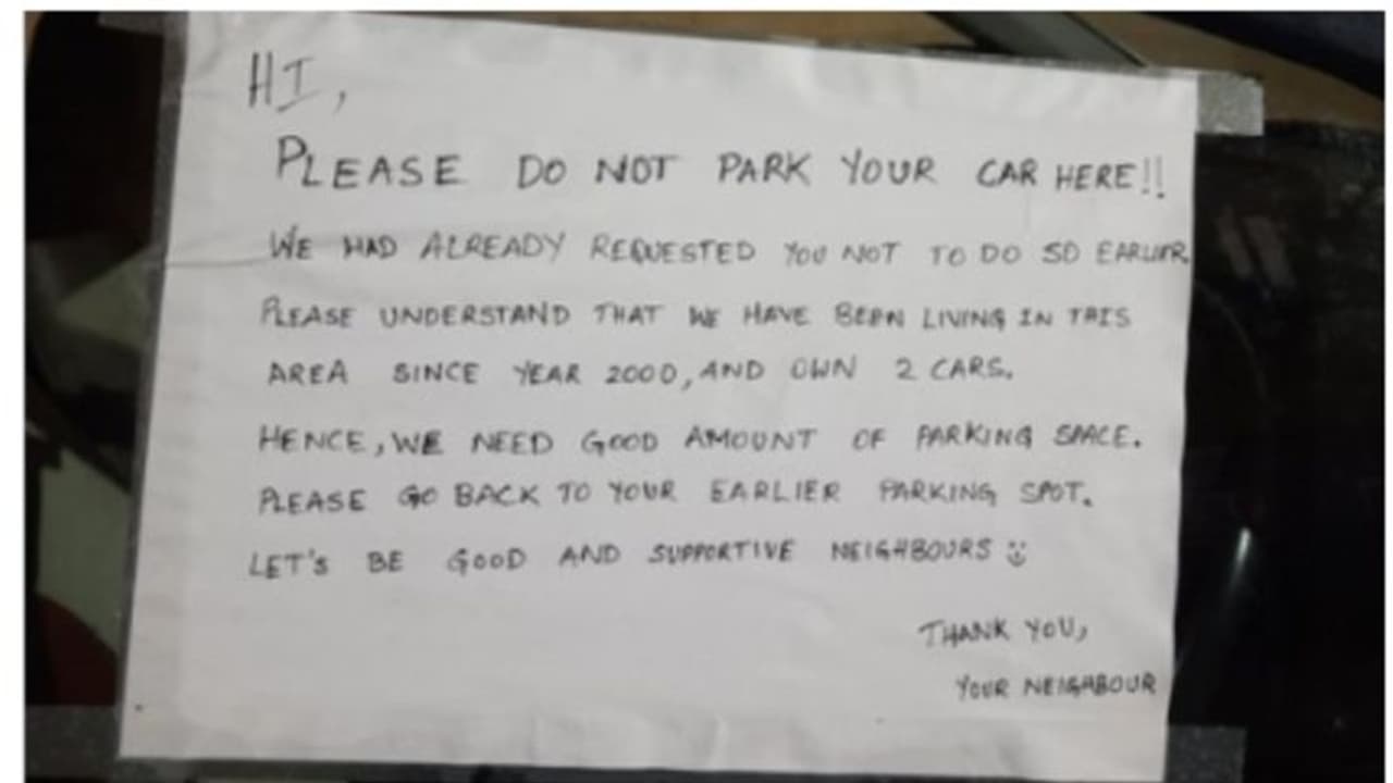 'ദയവായി നിങ്ങളുടെ കാർ ഇവിടെ പാർക്ക് ചെയ്യരുത്!'; ബെംഗളൂരുവിലെ കാര്‍ പാര്‍ക്കിംഗിനെ കുറിച്ചുള്ള കുറിപ്പ് വൈറല്‍