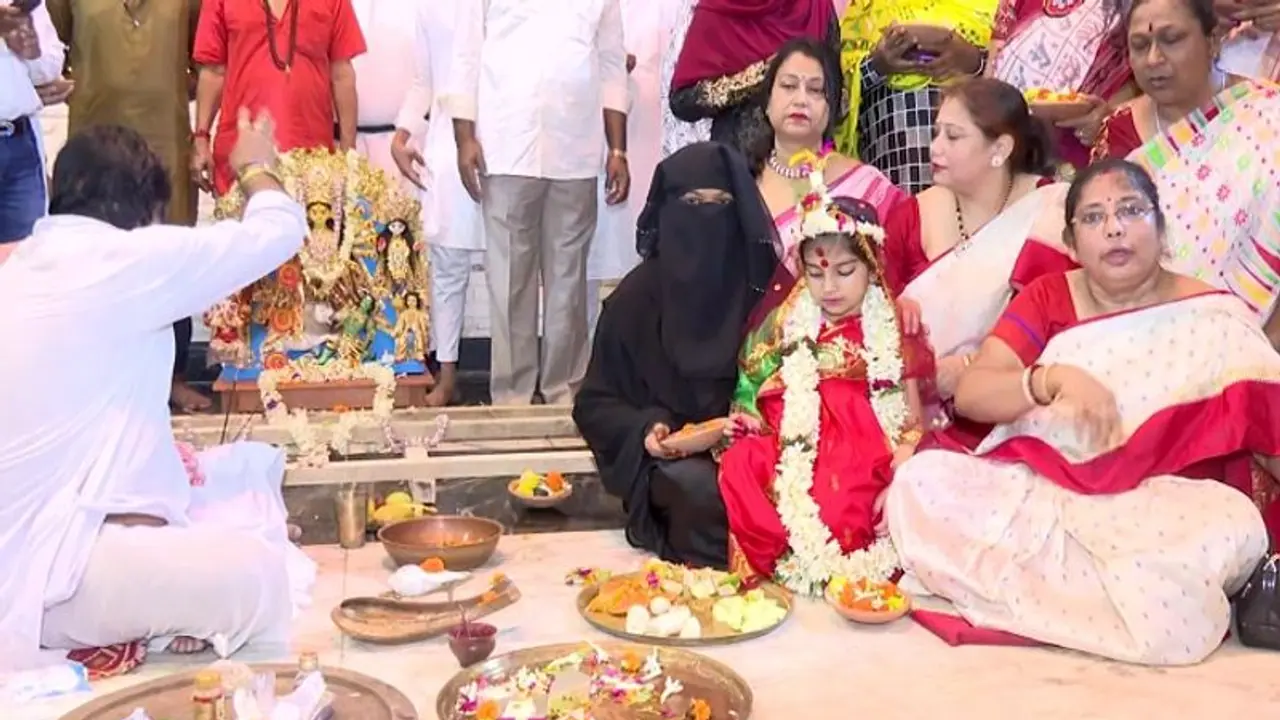 Bengal: In show of unity, Muslim girl worshipped as goddess Durga during Khuti puja on Eid