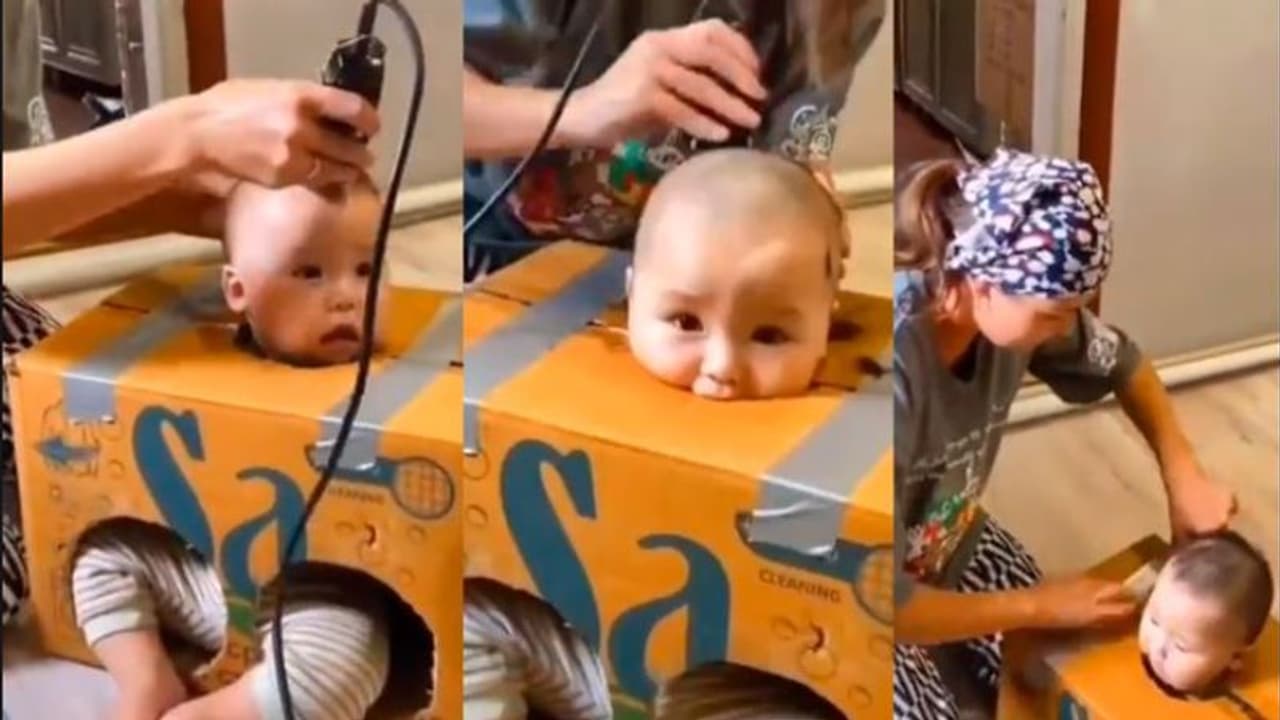 ಪುಟ್ಟ ಮಗುವಿನ ಹೇರ್ ಕಟ್ಟಿಂಗ್ಗೆ ಅಮ್ಮ ಮಾಡಿದ ಸ್ಮಾರ್ಟ್ ಐಡಿಯಾ ವೈರಲ್ ಪುಟ್ಟ ಮಗುವಿನ ಹೇರ್ ಕಟ್ಟಿಂಗ್ಗೆ ಅಮ್ಮ ಮಾಡಿದ ಸ್ಮಾರ್ಟ್ ಐಡಿಯಾ ವೈರಲ್