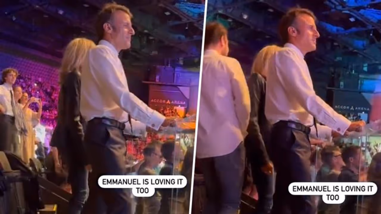 Emmanuel Macron under fire after being spotted at Elton John’s concert amid violent protests (WATCH)