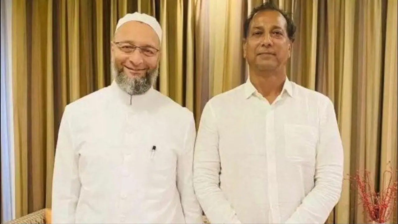 aimim chief owaisi with minister gudha