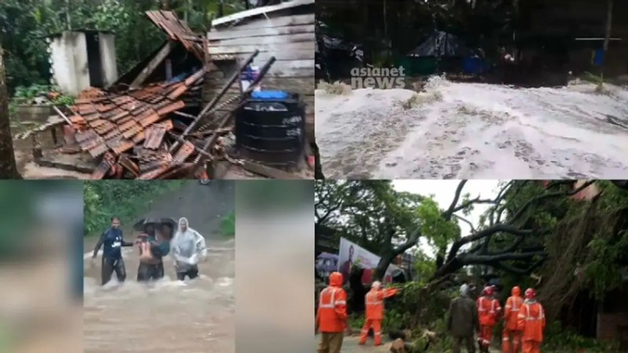 കനത്ത മഴ തുടരുന്നു; ഒരു മരണം, മരങ്ങൾ കടപുഴകി വീടുകൾ തകർന്നു; ജില്ലകളിൽ അവധി പ്രഖ്യാപിച്ചു