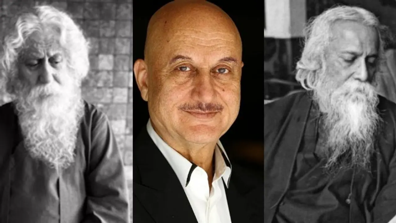 ടാഗോറായി അമ്പരപ്പിച്ച് അനുപം ഖേർ: 'തിരിച്ചറിയാൻ കഴിയുന്നില്ലല്ലോ'ന്ന് ആരാധകർ