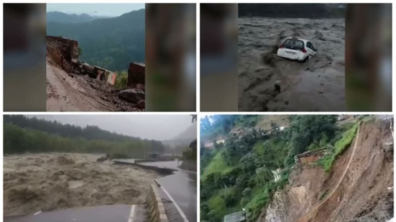 ദുരിതപ്പെയ്ത്ത്: വെള്ളപ്പൊക്കം, മണ്ണിടിച്ചിൽ: ഹിമാചൽപ്രദേശിൽ പാലവും കാറുകളും ഒലിച്ചുപോയി, ജമ്മുകശ്മീരിൽ 2 മരണം ദുരിതപ്പെയ്ത്ത്: വെള്ളപ്പൊക്കം, മണ്ണിടിച്ചിൽ: ഹിമാചൽപ്രദേശിൽ പാലവും കാറുകളും ഒലിച്ചുപോയി, ജമ്മുകശ്മീരിൽ 2 മരണം