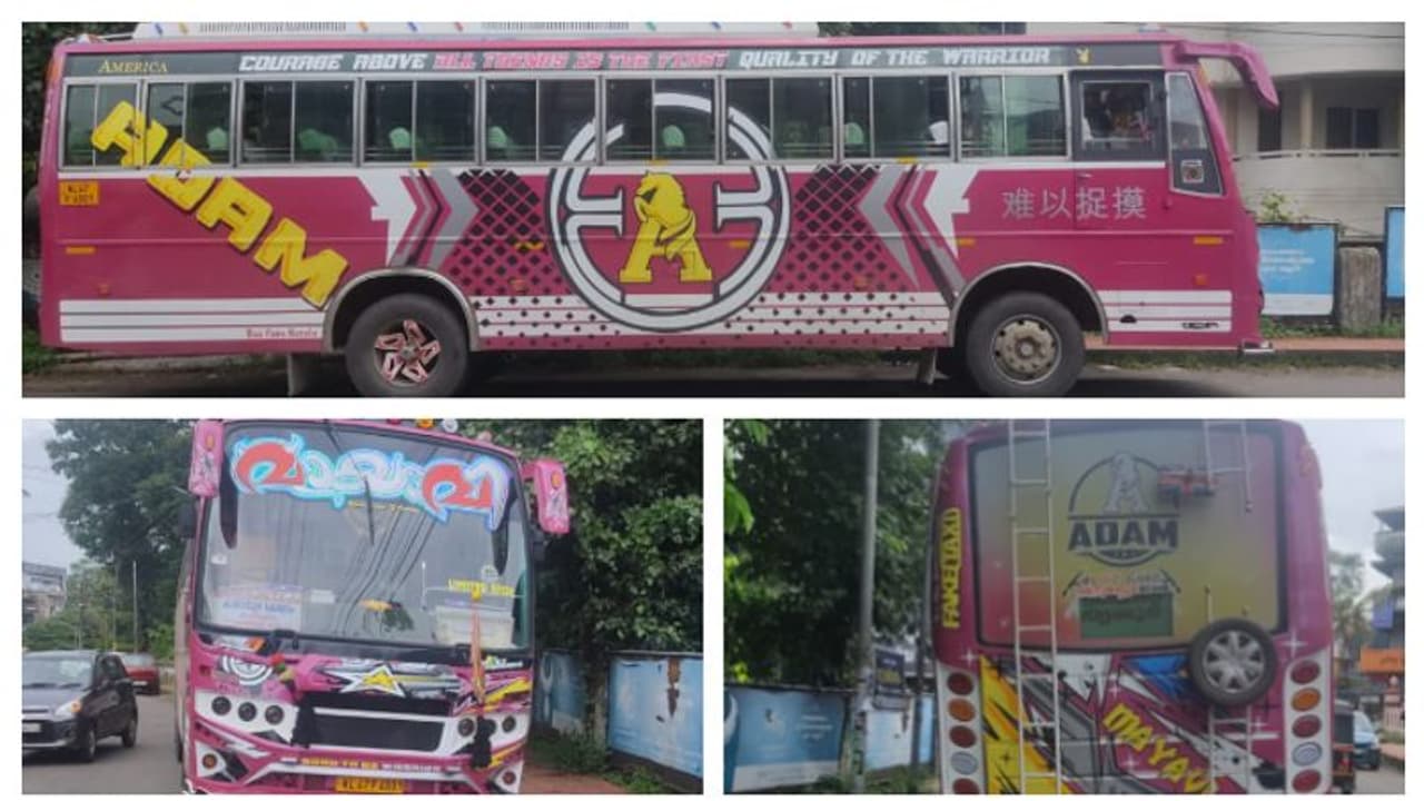 ബസ്സിന് മുകളിൽ നിരോധിത പോൺ സൈറ്റ് സ്റ്റിക്കർ; ഏത് വകുപ്പിൽ കേസെടുക്കുമെന്ന് ആശയക്കുഴപ്പം, കുഴങ്ങി പൊലീസ്
