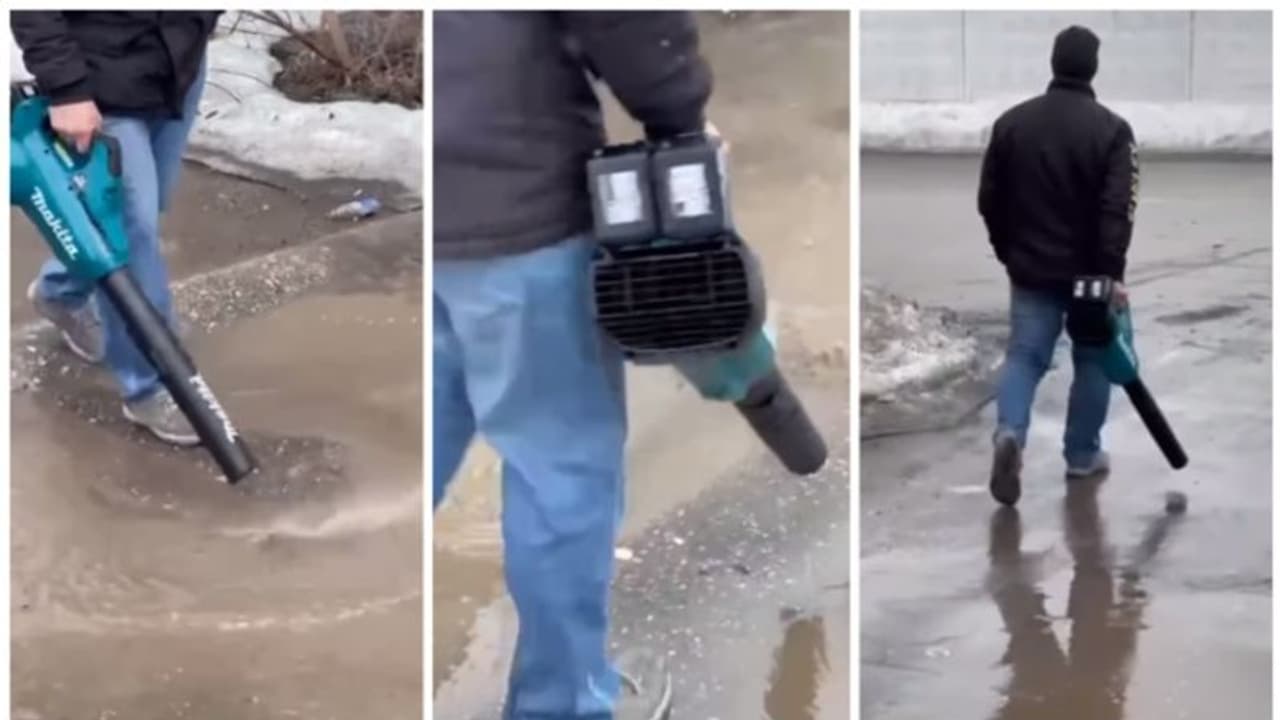 മഴവെള്ളം കളയാന് വാക്വം ക്ലീനർ; 'കാഞ്ഞ ബുദ്ധി'യെന്ന് നെറ്റിസണ്സ് ! മഴവെള്ളം കളയാന് വാക്വം ക്ലീനർ; 'കാഞ്ഞ ബുദ്ധി'യെന്ന് നെറ്റിസണ്സ് !