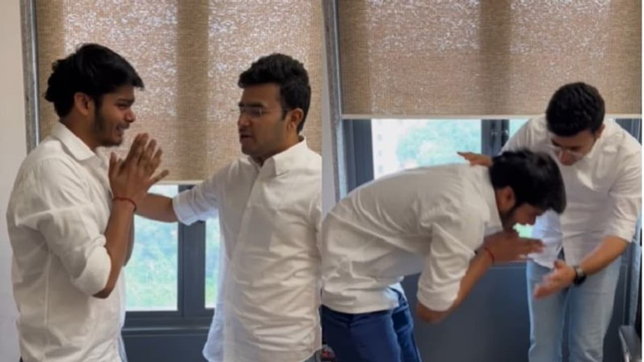 ತೇಜಸ್ವಿ ಸೂರ್ಯ ಭೇಟಿಯಾಗಿ ಖುಷಿಗೆ ಕಣ್ಣೀರಿಟ್ಟ ಬಿಜೆಪಿ ಕಾರ್ಯಕರ್ತ, ಯುವಕನ ಪ್ರೀತಿಗೆ ಸಂಸದ ಭಾವುಕ!