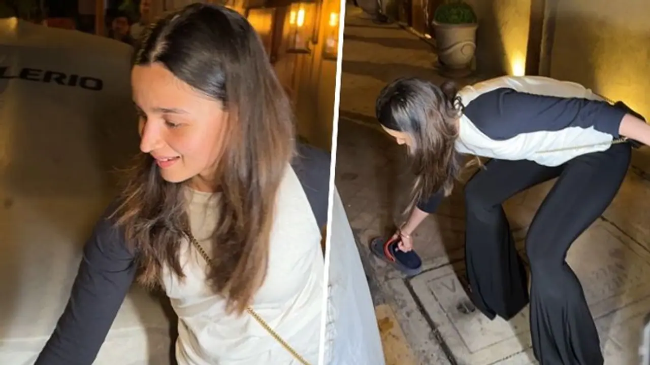 Alia Bhatt picks up paparazzi's footwear, wins hearts of netizens, fans say 'cute gesture'