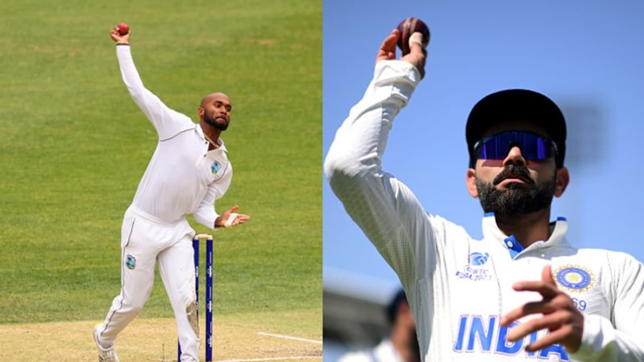 വിന്ഡീസ് ക്യാപ്റ്റന് കൈമടക്കി പന്ത് 'എറിയുന്നു'വെന്ന് കോലിയുടെ പരാതി വിന്ഡീസ് ക്യാപ്റ്റന് കൈമടക്കി പന്ത് 'എറിയുന്നു'വെന്ന് കോലിയുടെ പരാതി