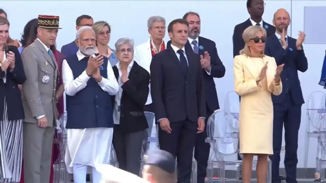 Bastille Day WATCH: Rafael jets, tri service contingent grace parade; PM Modi witnesses celebrations