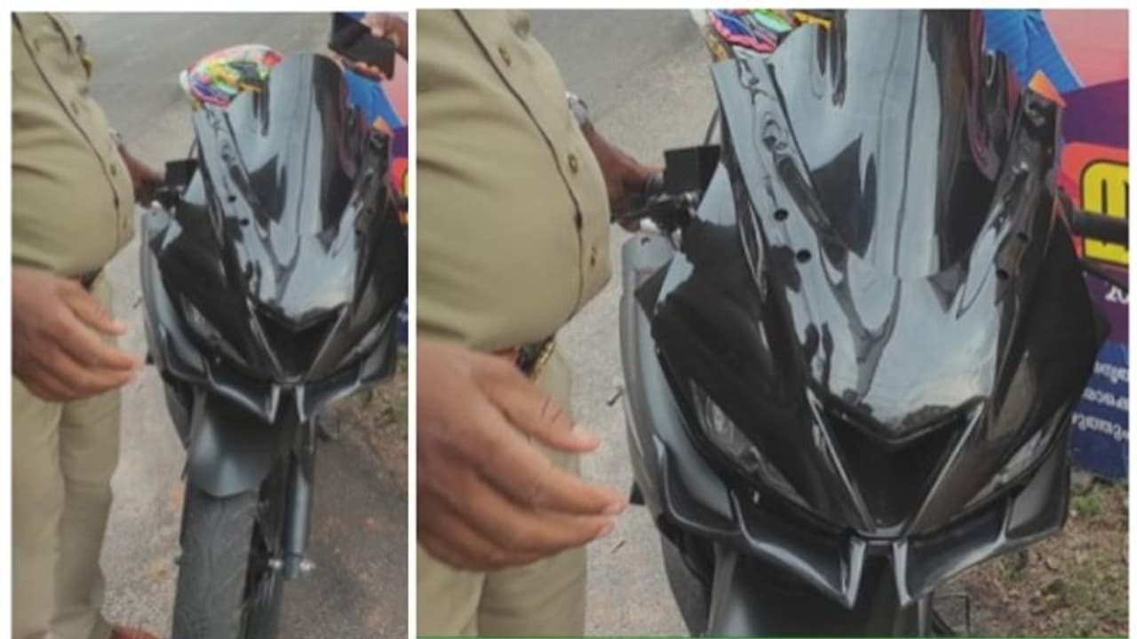 നമ്പര് പ്ലേറ്റില്ലാത്ത ബൈക്കുമായി 17 വയസുകാരന്; വാഹന ഉടമയായ സഹോദരന് 34,000 രൂപ പിഴ നമ്പര് പ്ലേറ്റില്ലാത്ത ബൈക്കുമായി 17 വയസുകാരന്; വാഹന ഉടമയായ സഹോദരന് 34,000 രൂപ പിഴ