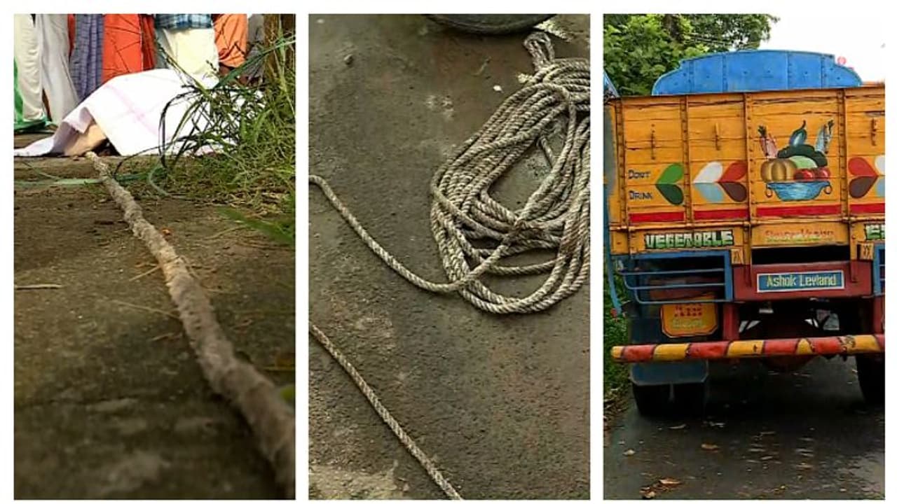 ഡ്രൈവർ അപകടം അറിഞ്ഞത് കടയിൽ ലോറി നിർത്തിയപ്പോൾ, കയർ തിരയാനിറങ്ങി; ബൈക്കിലും കുടുങ്ങി ദമ്പതികൾക്ക് പരിക്ക് ഡ്രൈവർ അപകടം അറിഞ്ഞത് കടയിൽ ലോറി നിർത്തിയപ്പോൾ, കയർ തിരയാനിറങ്ങി; ബൈക്കിലും കുടുങ്ങി ദമ്പതികൾക്ക് പരിക്ക്