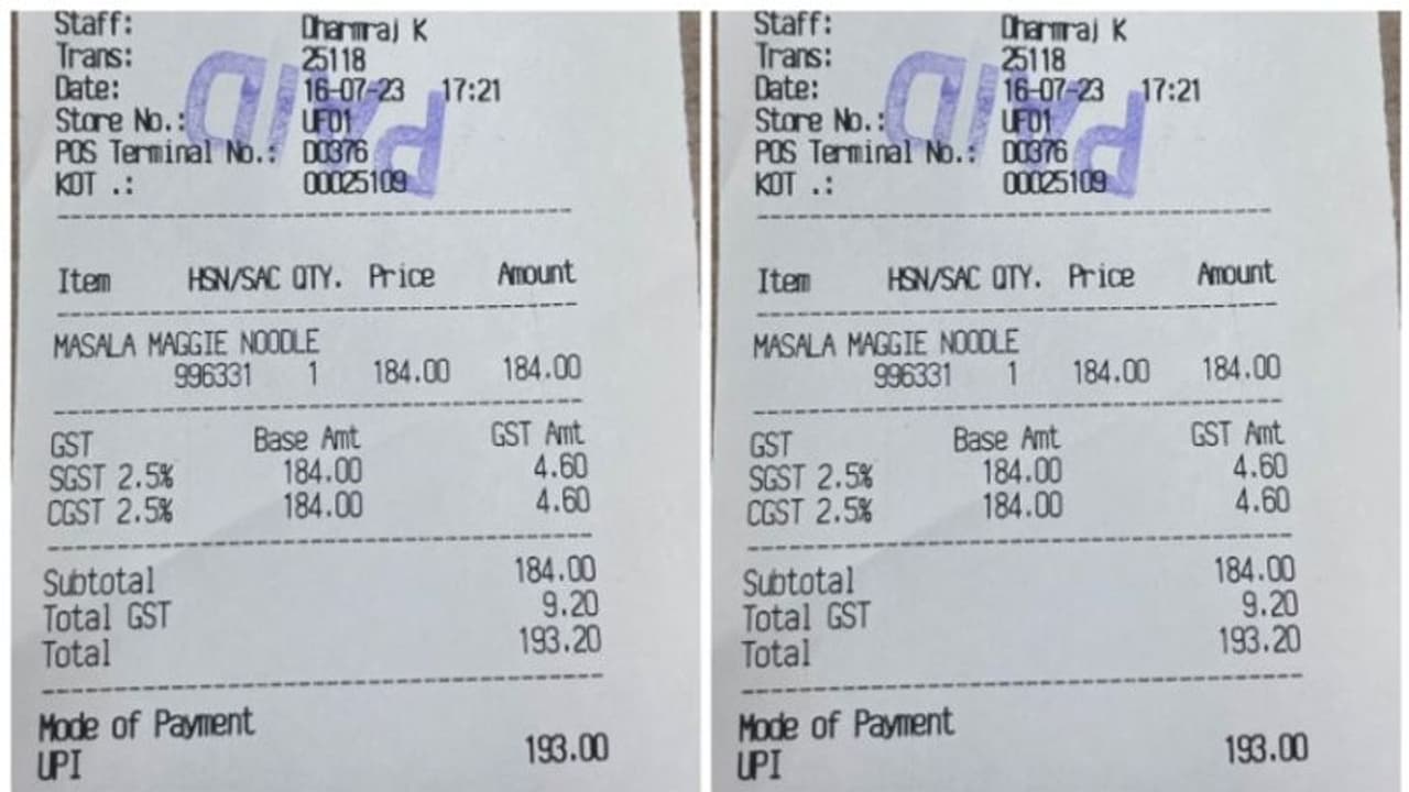 എയര്പോര്ട്ടില് നിന്നും വാങ്ങിയ മാഗിക്ക് 193 രൂപ; വ്യോമയാന ഇന്ധനം കൊണ്ടുണ്ടാക്കിയതാണെന്ന്' നെറ്റിസണ്സ് ! എയര്പോര്ട്ടില് നിന്നും വാങ്ങിയ മാഗിക്ക് 193 രൂപ; വ്യോമയാന ഇന്ധനം കൊണ്ടുണ്ടാക്കിയതാണെന്ന്' നെറ്റിസണ്സ് !