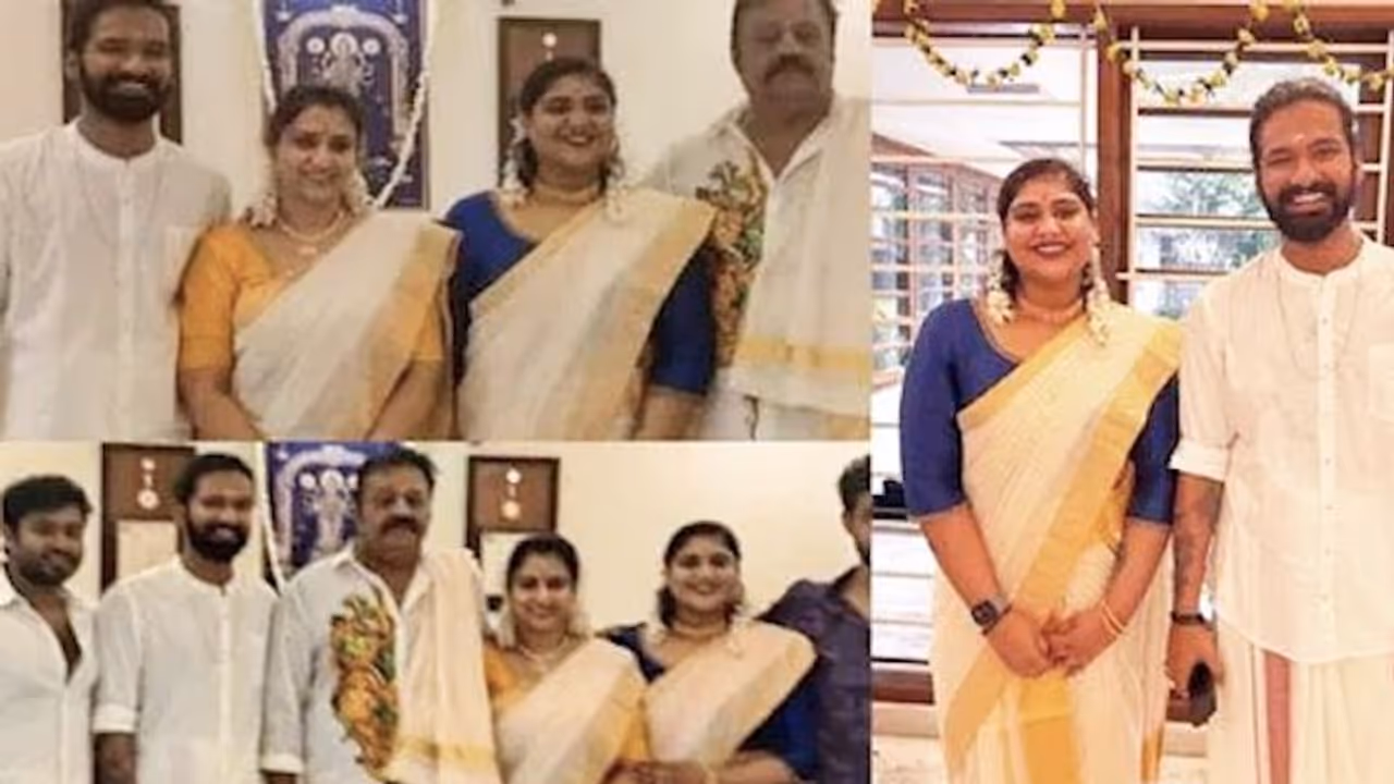 Malayalam actor politician Suresh Gopi's daughter Bhagya gets engaged to Sreyas Mohan, see pictures Malayalam actor politician Suresh Gopi's daughter Bhagya gets engaged to Sreyas Mohan, see pictures