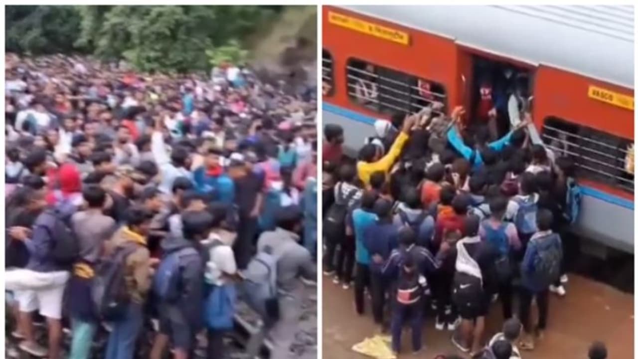 റെയില്വേ ട്രാക്കിലെ ആള്ക്കൂട്ടം; ദൂദ്സാഗർ വെള്ളച്ചാട്ടം ആസ്വദിക്കാനെത്തിയ ഇന്ത്യന് യുവാക്കളുടെ വീഡിയോ ! റെയില്വേ ട്രാക്കിലെ ആള്ക്കൂട്ടം; ദൂദ്സാഗർ വെള്ളച്ചാട്ടം ആസ്വദിക്കാനെത്തിയ ഇന്ത്യന് യുവാക്കളുടെ വീഡിയോ !