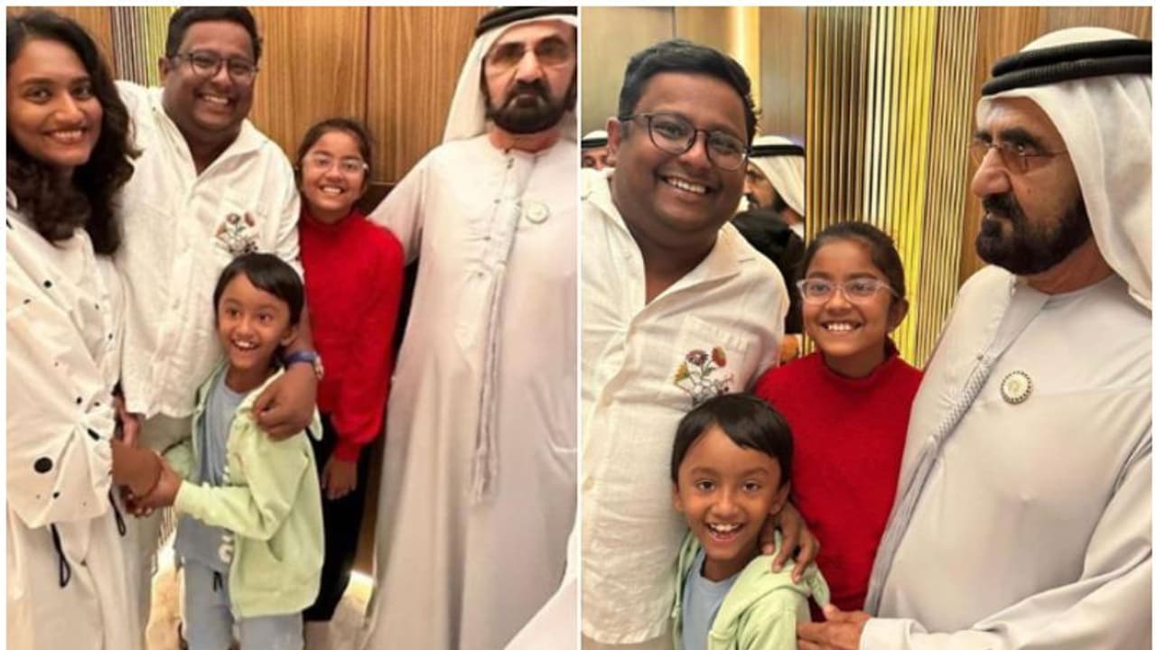 'മെഗാ സര്‍പ്രൈസ്'; ദുബൈ ഭരണാധികാരിക്കൊപ്പം മലയാളി കുടുംബം, വൈറലായി ചിത്രങ്ങള്‍