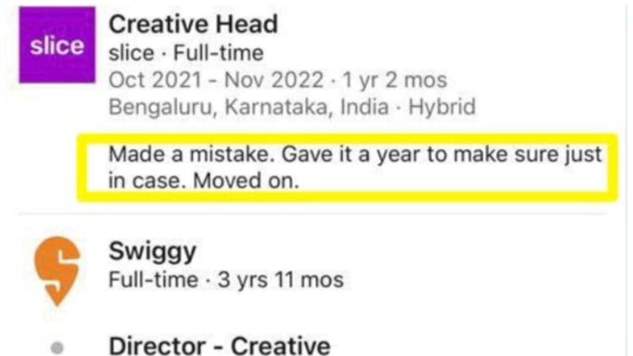 ജോലി ചെയ്ത കമ്പനിയെ കുറിച്ചുള്ള യുവതിയുടെ സത്യസന്ധമായ ലിങ്ക്ഡ് ഇന് പ്രൊഫൈല് വൈറല്! ജോലി ചെയ്ത കമ്പനിയെ കുറിച്ചുള്ള യുവതിയുടെ സത്യസന്ധമായ ലിങ്ക്ഡ് ഇന് പ്രൊഫൈല് വൈറല്!