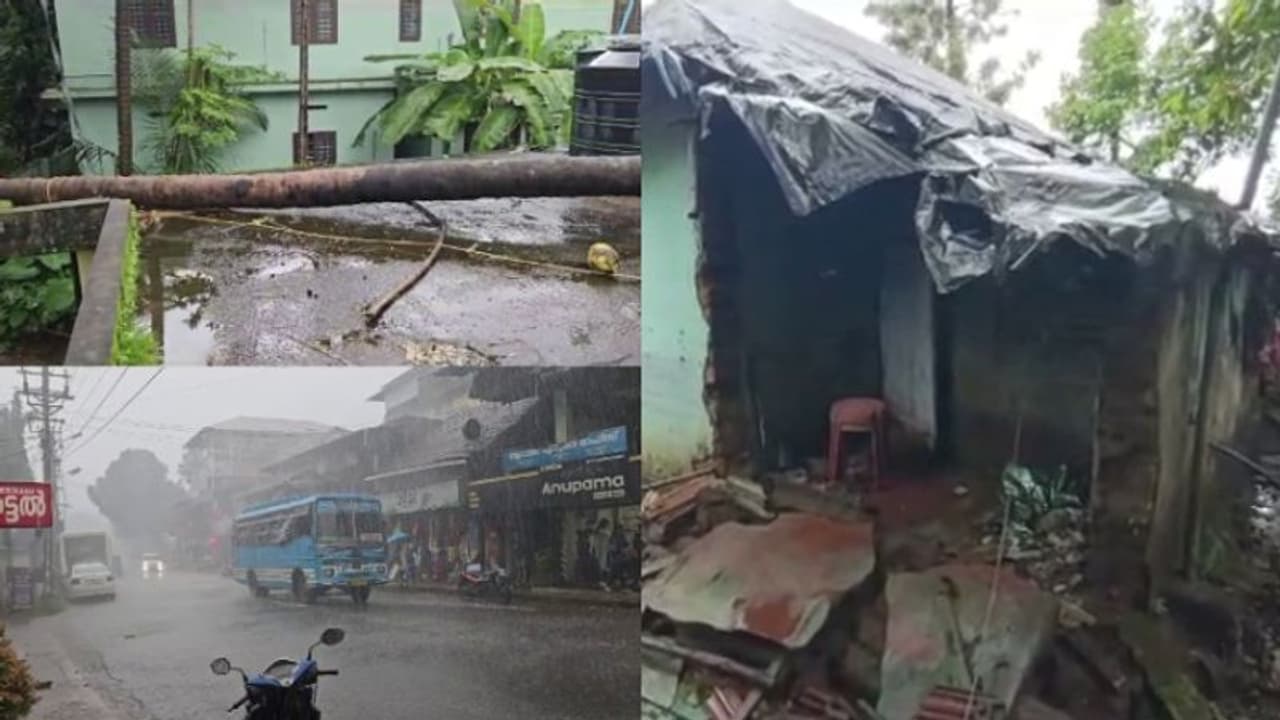 ഇടവേളയ്ക്ക് ശേഷം കേരളത്തിൽ കനത്ത കാറ്റും മഴയും, വീടുകൾ തകർന്നു; ആറ് ജില്ലകളിൽ മഴ മുന്നറിയിപ്പ്