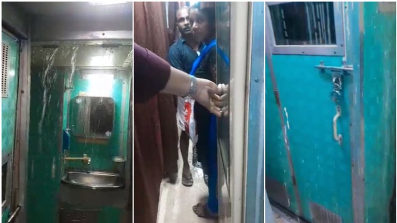 ചോർന്നൊലിച്ച് മാവേലി എക്സ്പ്രസ്, അപ്പർ ബർത്തുകളിൽ കയറി യാത്രക്കാരുടെ ദുരിത യാത്ര; അവഗണന തുടർന്ന് റെയിൽവേ ചോർന്നൊലിച്ച് മാവേലി എക്സ്പ്രസ്, അപ്പർ ബർത്തുകളിൽ കയറി യാത്രക്കാരുടെ ദുരിത യാത്ര; അവഗണന തുടർന്ന് റെയിൽവേ